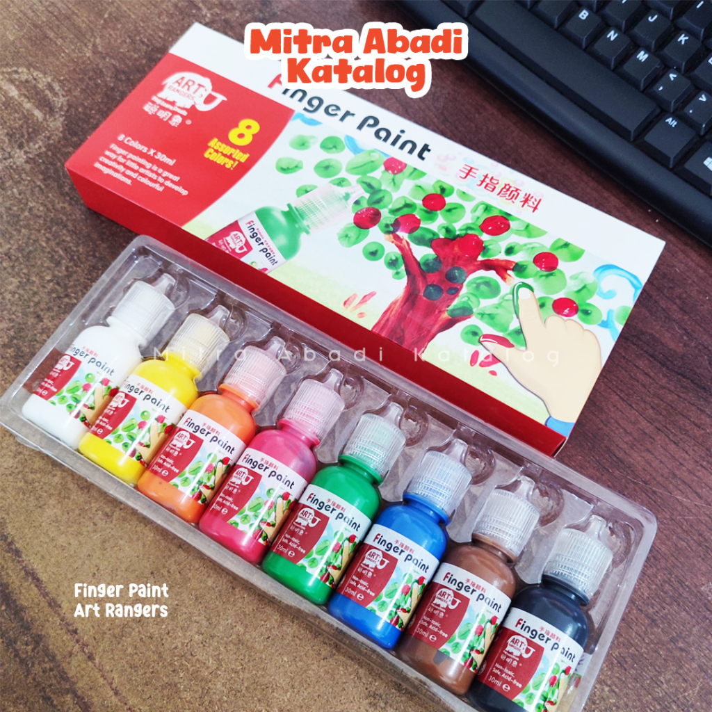

FINGER PAINT ART RANGERS / CAT AIR LUKIS JARI WASHABLE UNTUK ANAK 8, 6, 4 WARNA NON TOXIC HAND PAINT ALAT TULIS KANTOR SEKOLAH KULIAH PERLENGKAPAN LUKIS STATIONERY MURAH LENGKAP / MITRA ABADI KATALOG JOGJA