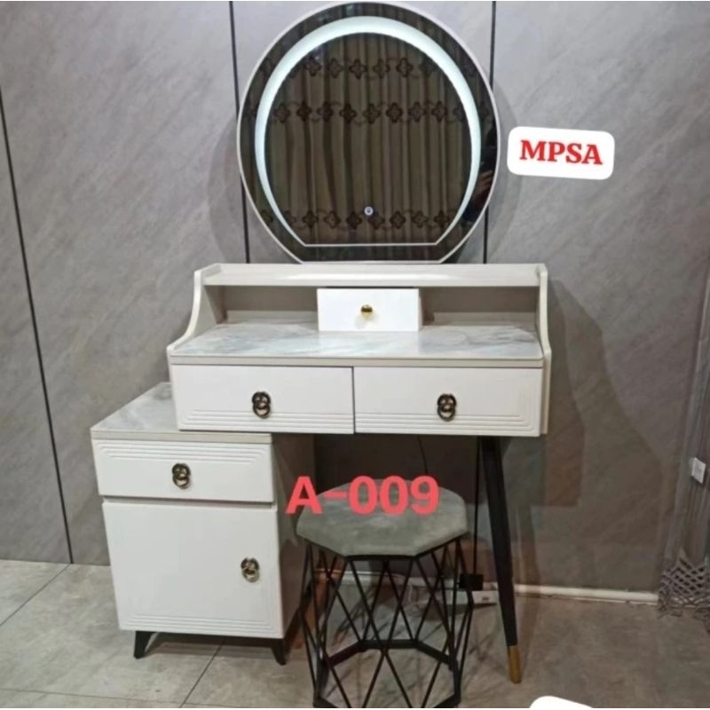 Meja rias import lampu LED cermin bulat A-009