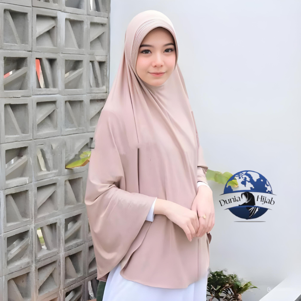 Hijab Khimar Bergo Hamidah Jumbo XL  Jersey | Jilbab Bergo Simple Pad XL  Jersey | Kerudung Ukuran J