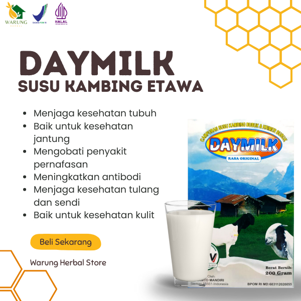 

Daymilk Susu Kambing Etawa Original - 1 box | Suplemen tulang, sendi dan pernafasan anak dan dewasa