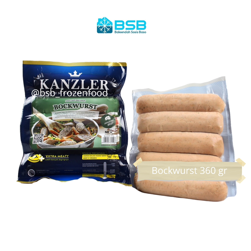 

KANZLER Sosis Kanzler Bockwurst Beef Sausage 360gr Sosis Sapi