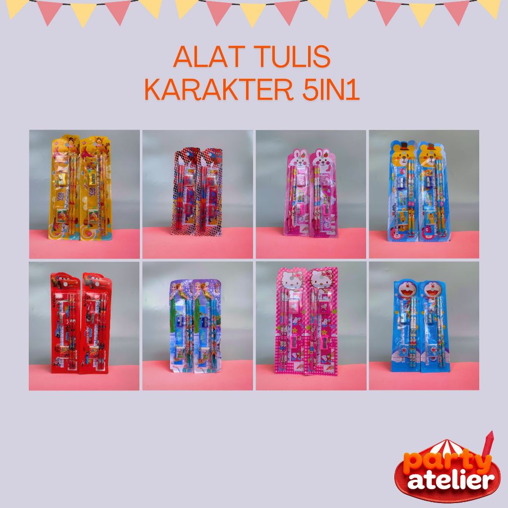 

Alat tulis paket 5in1aneka karakter anak sekolah karakter