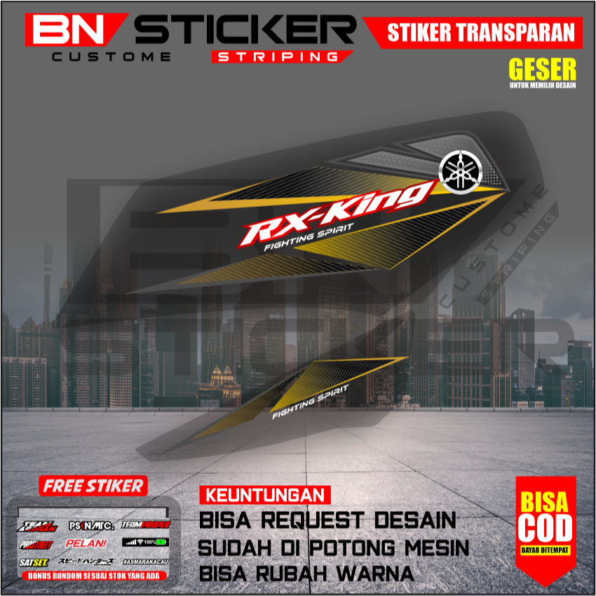 STRIPING DECAL RX KING FACELIFT CUSTOM TRANSPARAN STRIPING RX KING VIRAL UV PREMIUM MAX DECAL IX-16