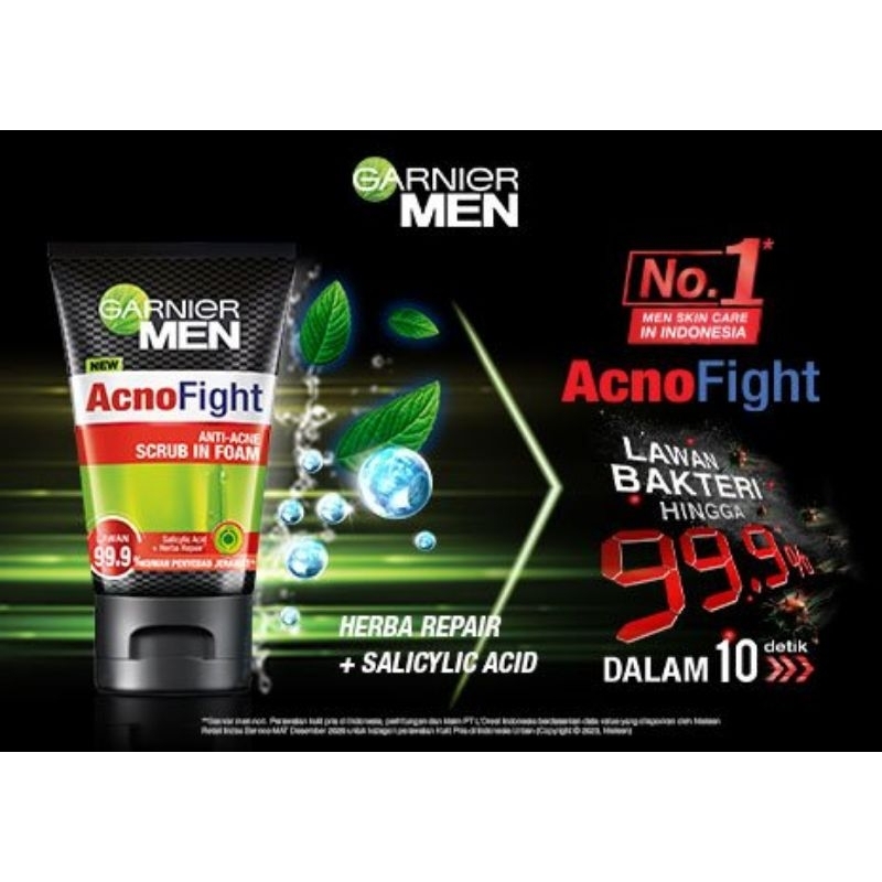 Garnier men facial wash acne (bebas jerawat)