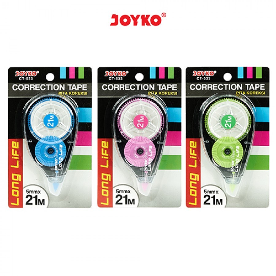 

[1 Pcs] Correction Tape Joyko CT-533 / Penghapus Tipex Pita Kertas Joyko CT-533