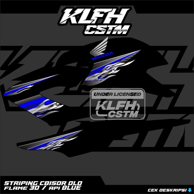 KLFHCSTM - STRIPING CB150R OLD FLAME 3D / API CHROME & TRANSPARAN