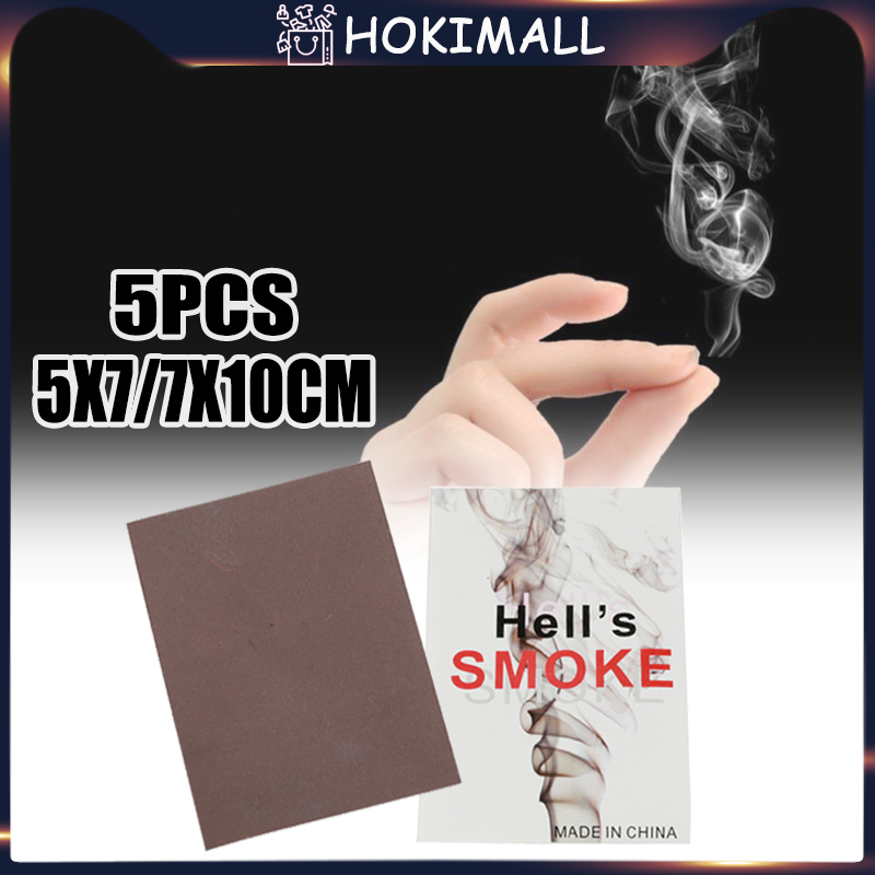1SET / 5PCS 5*7/10*7 Finger Smoke Magic Trik Sulap Jari Keluar Asap Mainan Ajaib Mistis Prank