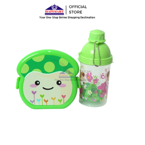 Set Tempat Kotak Makan Anak/ Lunch Box Bekal Anak Set Botol Minum Free Sendok Garpu / Kotak Makan Da