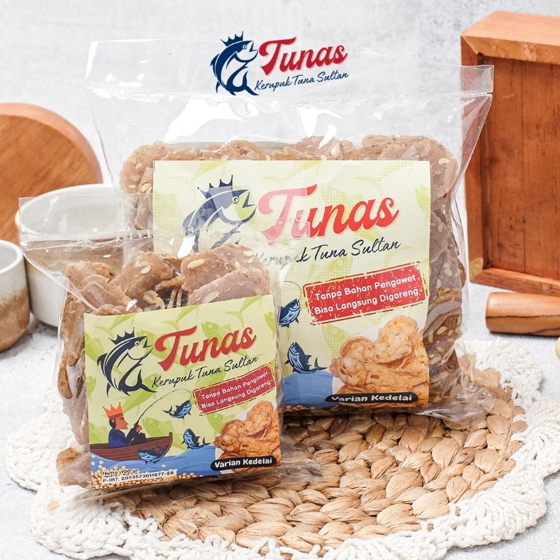 

Kerupuk Tuna Kedelai TUNAS Enak Lezat Bisa Langsung Digoreng 100gr