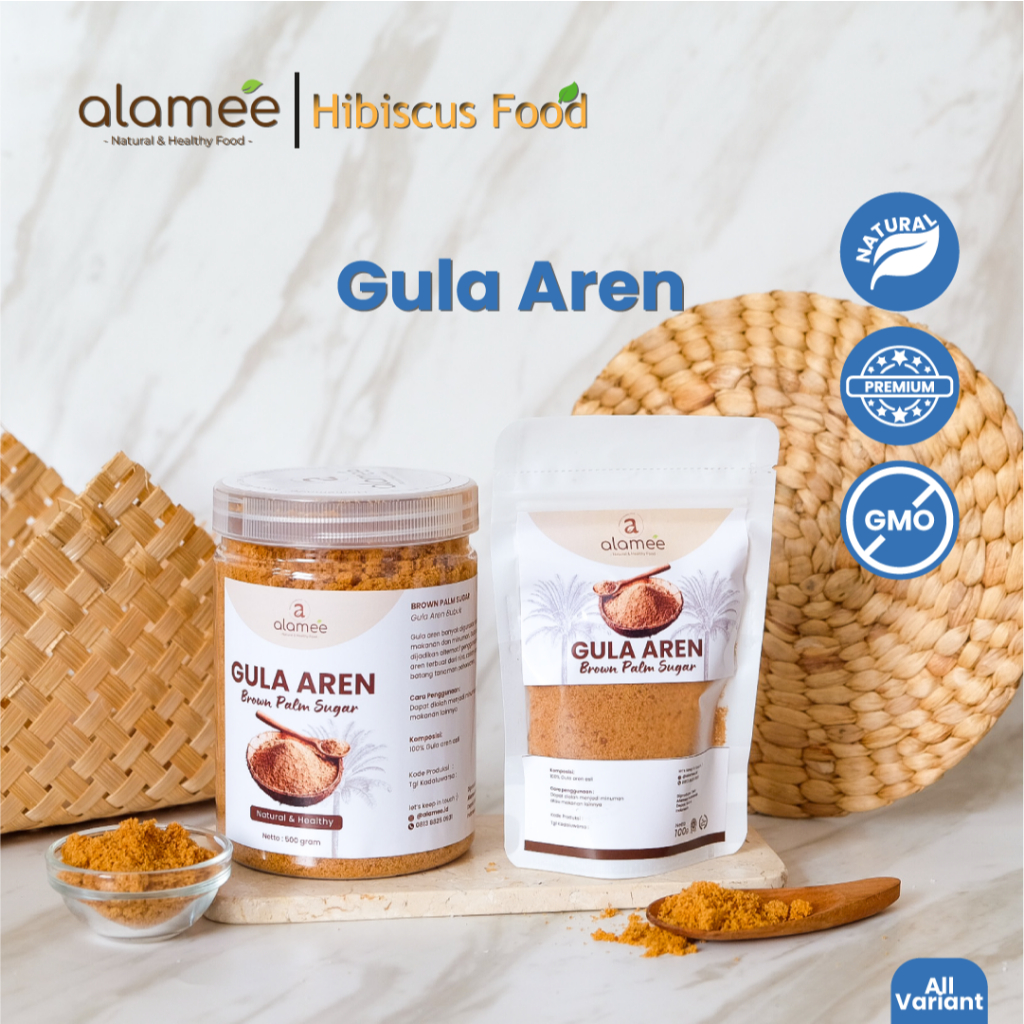 

ALAMEE Gula Aren Bubuk Organik Asli Powder Palm Sugar Premium Semut Natural Organic Organik 500 Gram