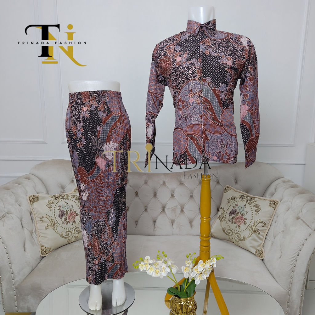 KLPB Trinada Fashion (Aurel Lilac): Batik Set Keluarga / Batik Couple/ Batik Anak/Rok Batik/Batik