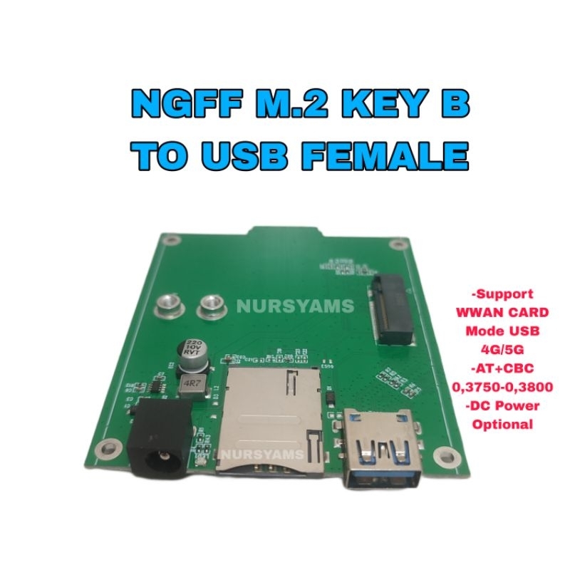 Adapter wwan card Ngff M2 To Usb 3.0 Female Modem Rakitan Support EM7455 L850/L860 DW5821 EM7430 LN9