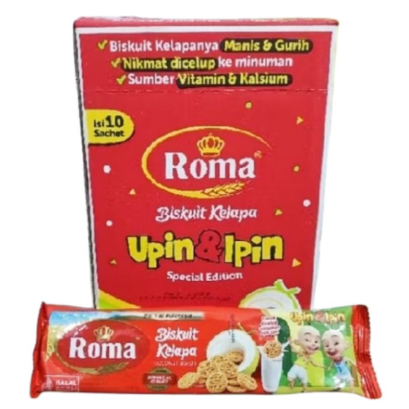 

Biskuit Roma Kelapa Special Edition Upin Ipin 2000 (Isi 10sachet @36gr) Renceng Renteng