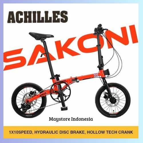 SEPEDA LIPAT SAKONI ACHILLES GREAT BRITAIN 16 INCH 10 SP HYDRAULIC ORI,SEPEDA READY SEMUA WARNA - BE