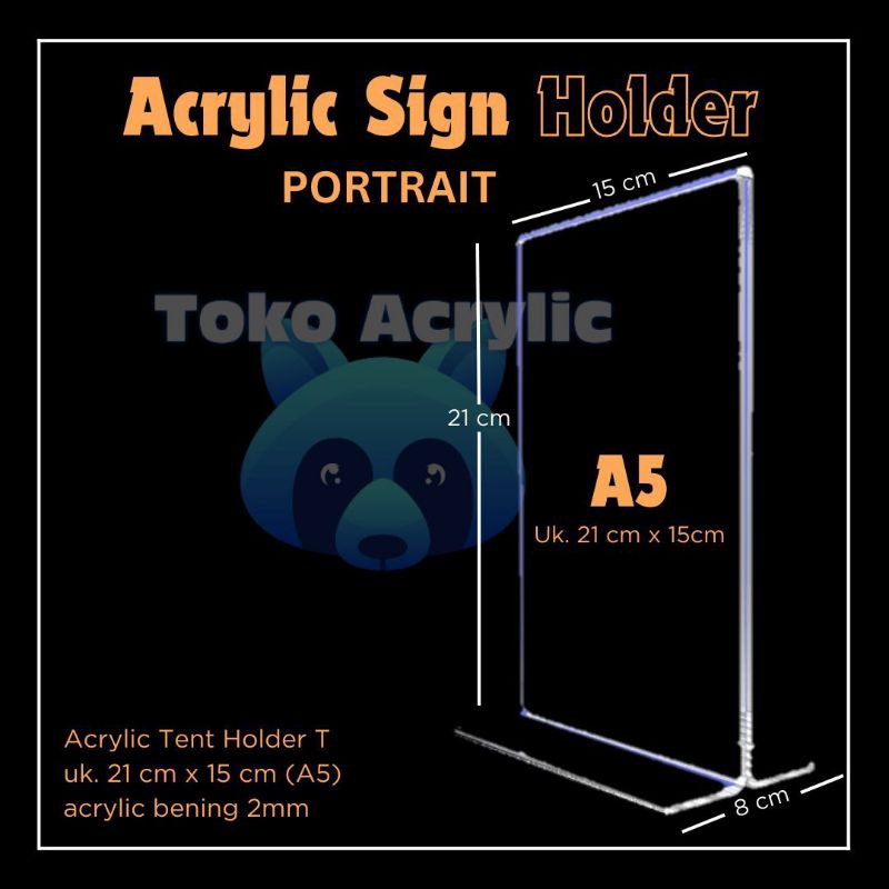 

Tent Card Acrylic Tempat Brosur Meja uk. A5/ Akrilik Display Menu