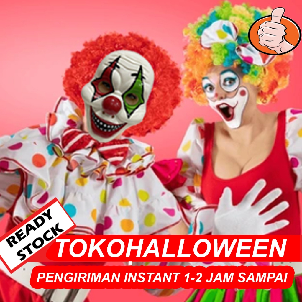 TOPENG BADUT HORROR HALLOWEEN PSIKOPAT - HIDUNG MERAH