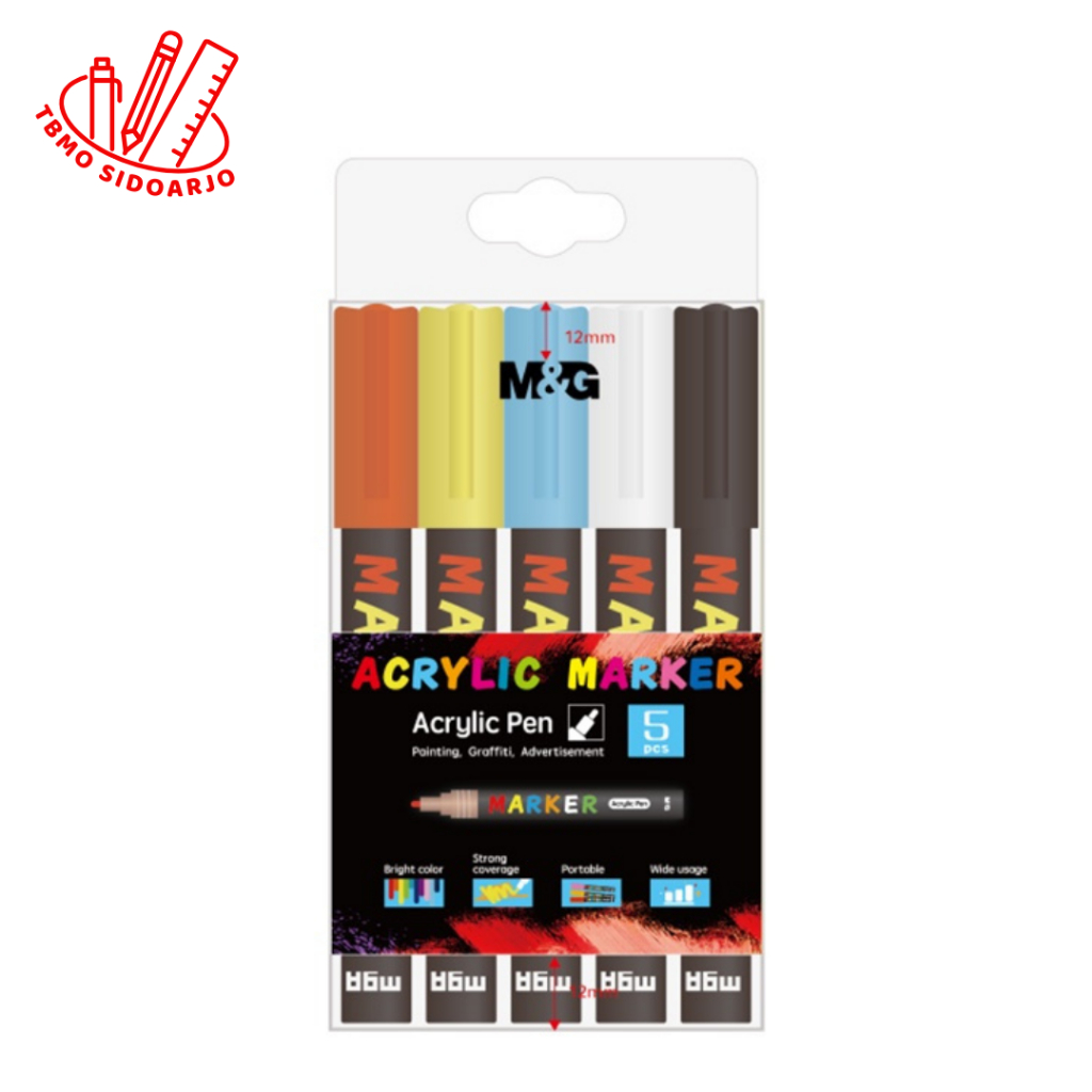 

TBMO M&G Acrylic Marker Set 5 Warna Spidol Multifungsi Tahan Air Segala Permukaan APL976D8