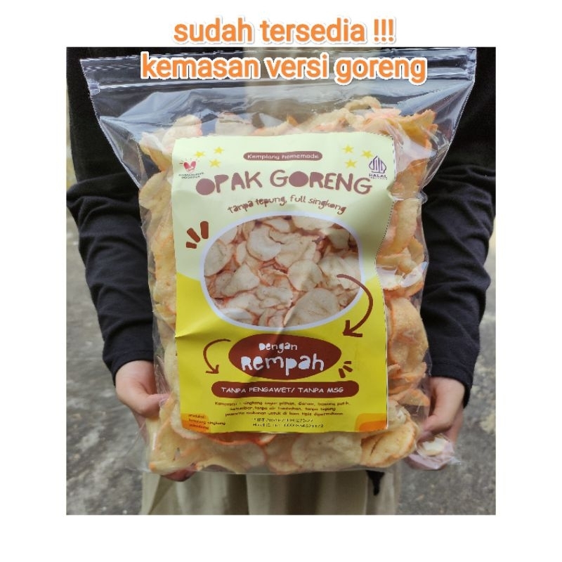 

kemplang kerupuk singkong goreng premium TANPA MSG 500gr - kerupuk kelempang ubi kayu kemplang