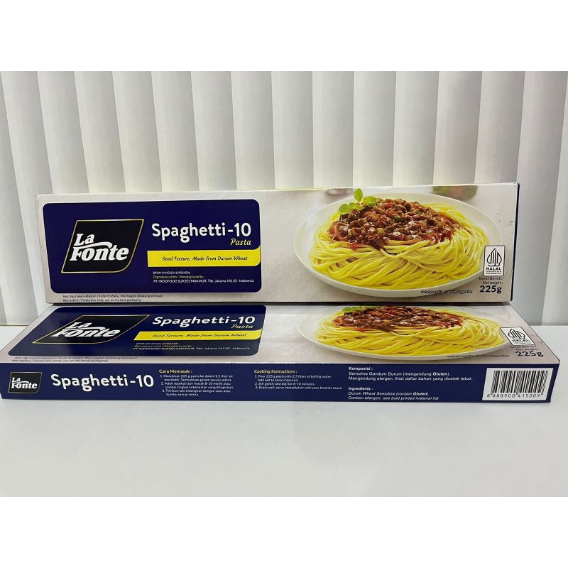 

LA FONTE SPAGHETTI MIE PASTA ISI 225 GR HARGA PER 1 KEMASAN