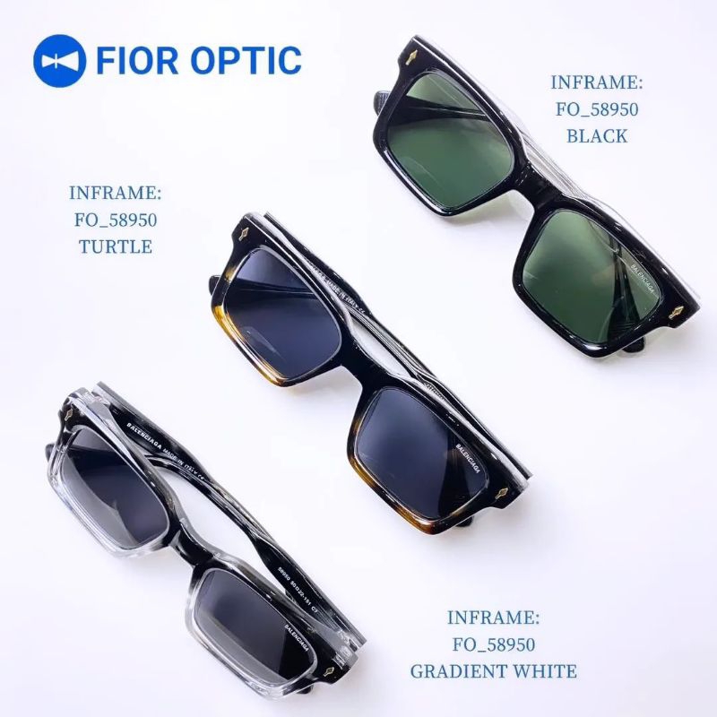 Fior Optic - Sunglasses Kacamata Hitam 58950  Laki-laki Perempuan (Bisa ganti Lensa Anti Radiasi / A