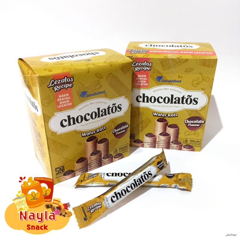 

Chocolatos Wafer Roll Coklat 1 Bok 9 gr (24 pcs)