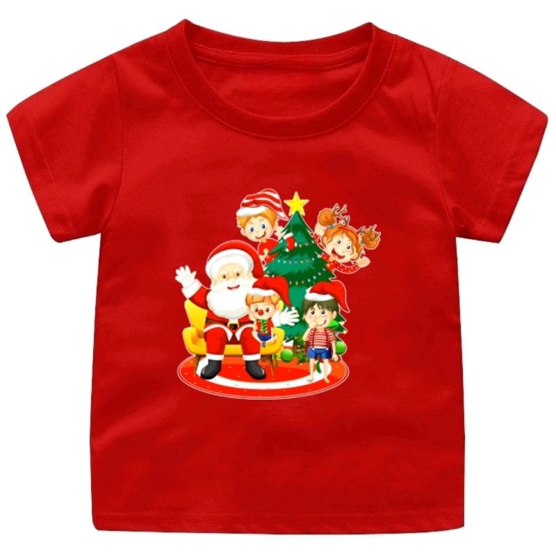 Baju Kaos Natal Merry Christmas 5anak/Atasan kaos merry christmas