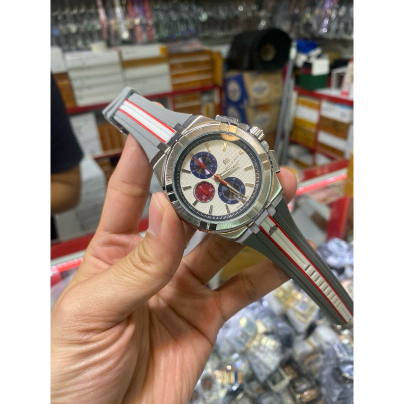 MAURICE LACROIX CHRONO ON Jam Tangan Pria Elegan Strap Premium Rubber