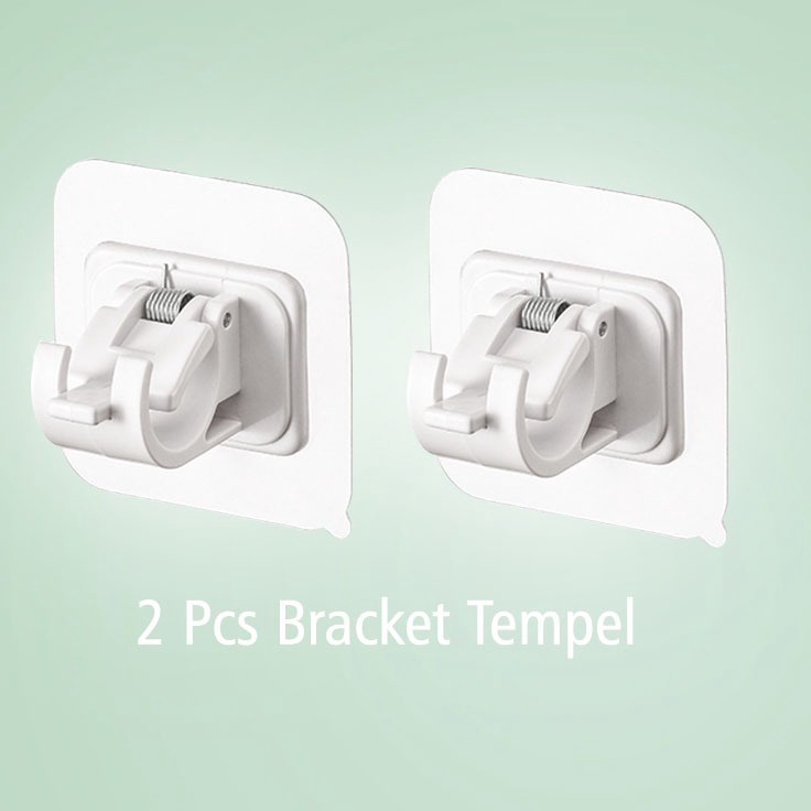 KF7 Cantolan Tiang Gorden Bracket Tempel Sepasang 2pcs untuk Tiang Fleksibel Gorden Dapur