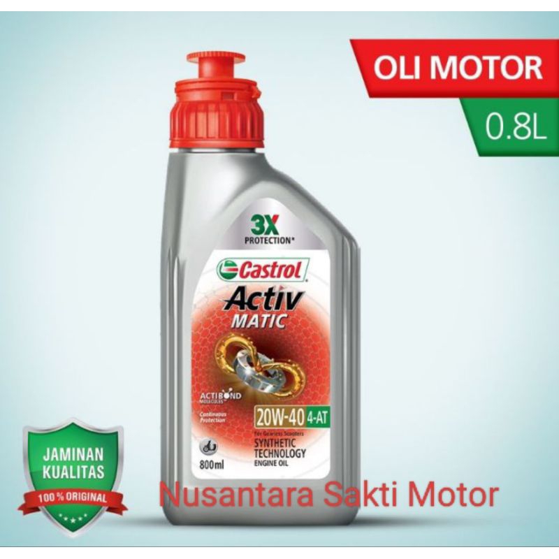 oli mesin motor matic Castrol Activ Matic 800ml Original oli Motor Matic