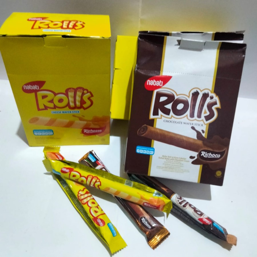 

NABATI ROLLS 8GR/Rolls Richeese Nabati/(1BOX ISI 20PCS) KEJU/COKLAT