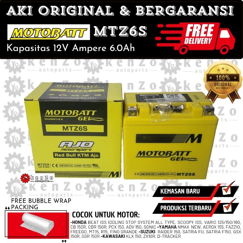 [Gratis Ongkir] [Bisa Cod] Original Aki Motor Honda Stylo Beat Pop Street Deluxe Genio (iddling Stop
