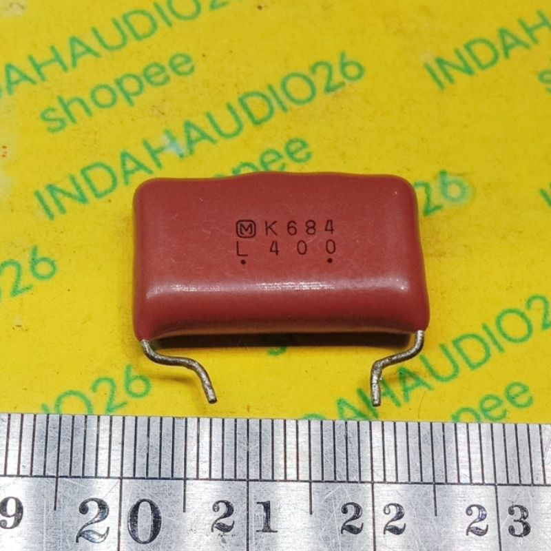 BEKAS panasonic 684 400v milar 15mm 23mm mylar kapasitor 0.68uf 680n 680nf capacitor 680 n nf 684k b