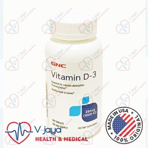 GNC Vitamin D-3 1000iu, 25mcg, 180 Tablets