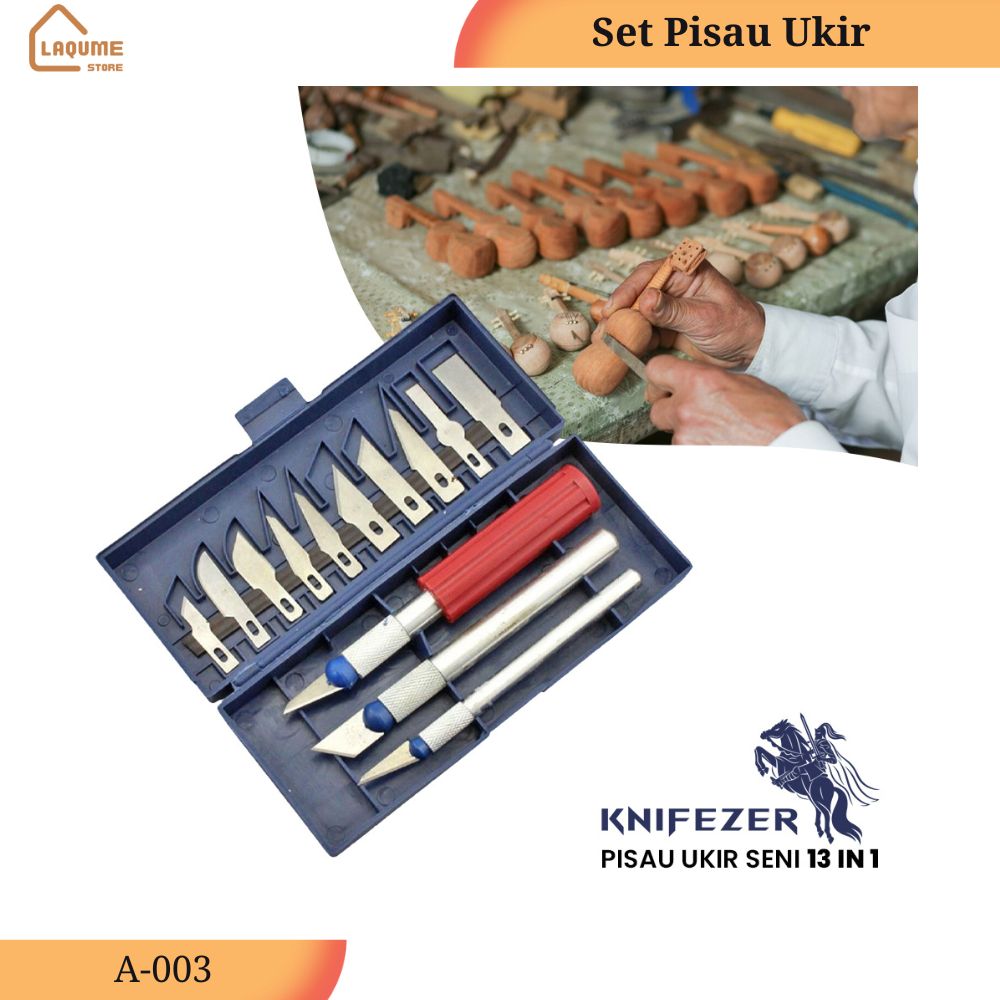 

Pisau Sayat Bonsai Kelapa/Set Pisau Ukir Seni 13 in 1 Crafting Art Knife with 3 Handle