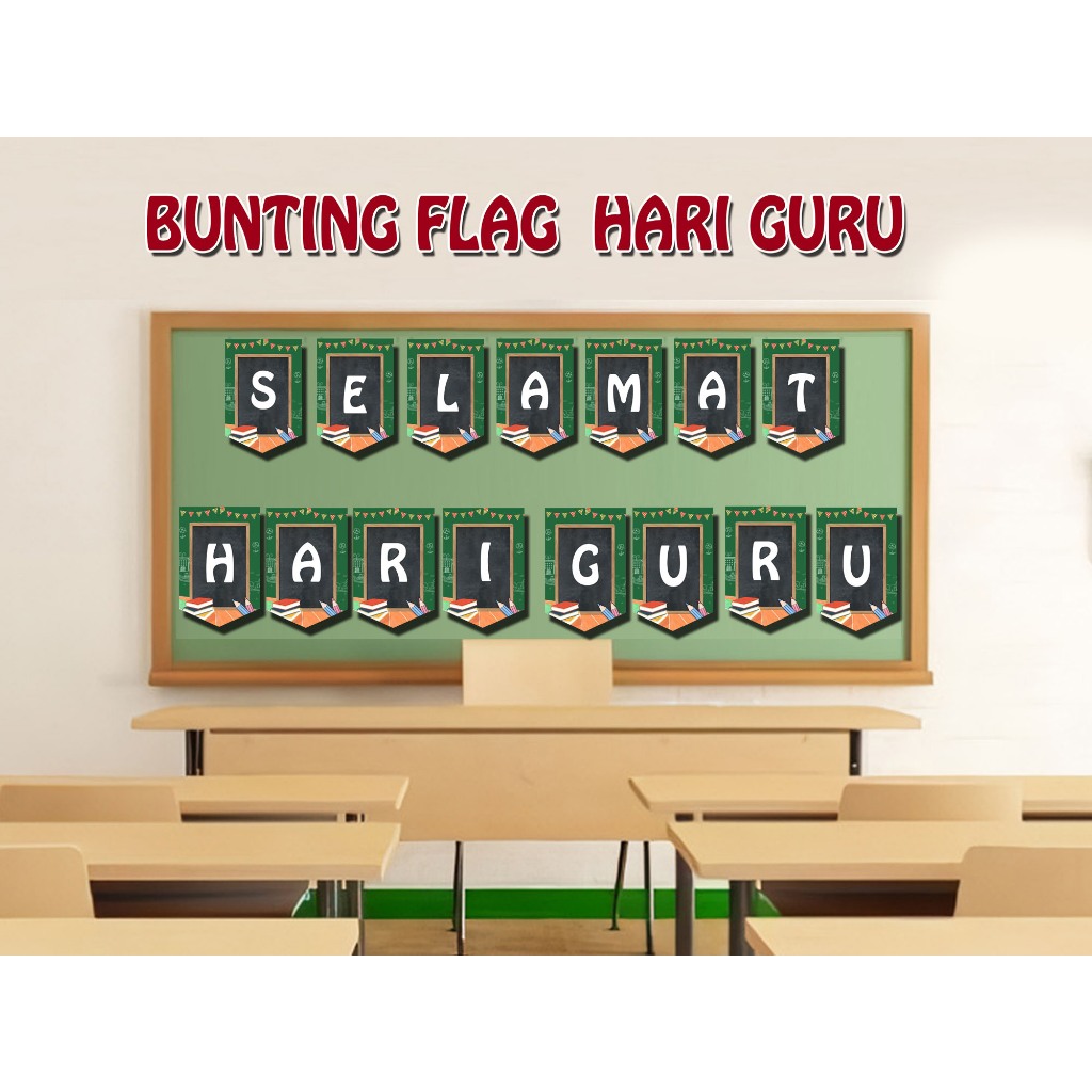 BANNER SELAMAT HARI GURU HIASAN BUNTING FLAG HARI GURU
