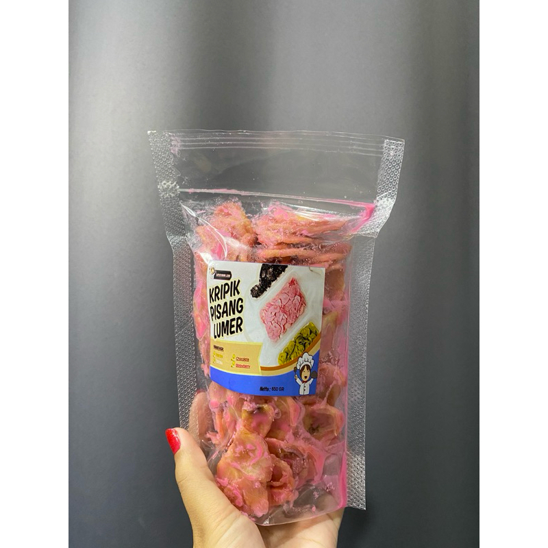 

Kripik pisang lumer rasa strawbery isi 120 gr