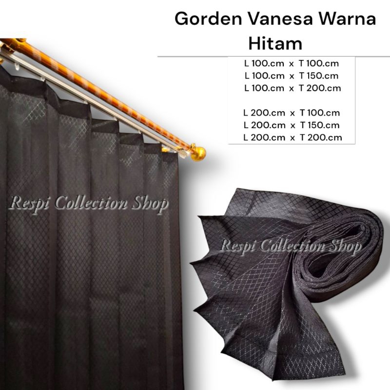 Gorden Sido Polos Warna Hitam Tirai Pintu dan Jendela / Gorden Jendela Panjang / Gorden Murah