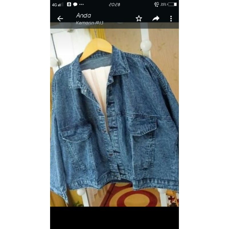 New Jaket Jeans Jumbo Wanita Oversize Jumbo Alma Jaket Bigsize Ld 130