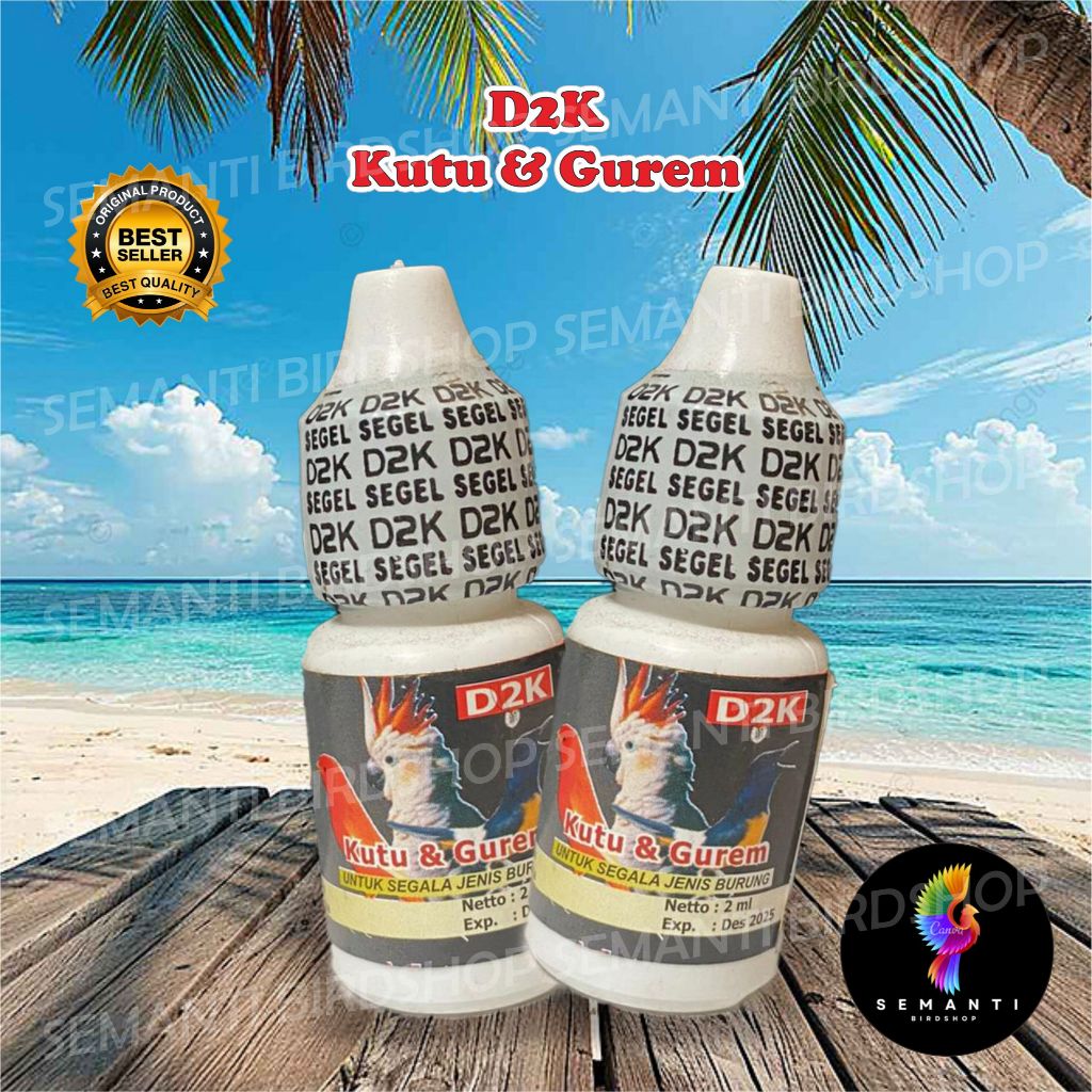KUTU GUREM D2K OBAT BURUNG SAKIT KUTU TUNGAU GUREM BULU KURUS RUSAK TIDAK MENGKILAP CAMPURKAN MANDI