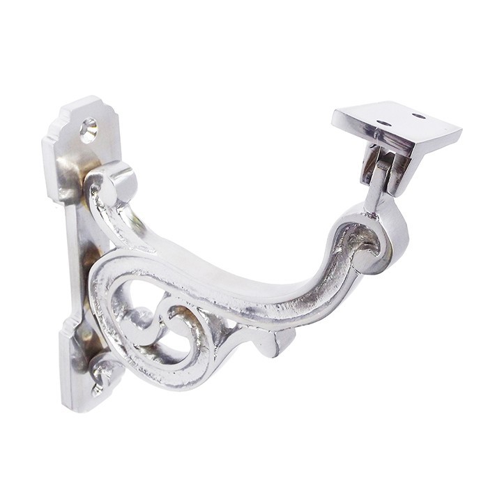 7" Solid Brass Ornate Classic Victorian Handrail Bracket Support / Stair Rail Wall Brass Bracket / P