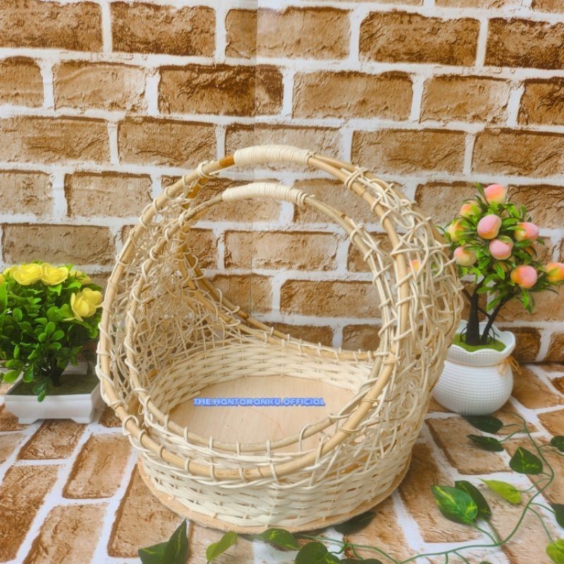 Keranjang Penyimpanan Rotan Model Cincin Set 2 Seserahan Pernikahan Keranjang hantaran cincin rotan