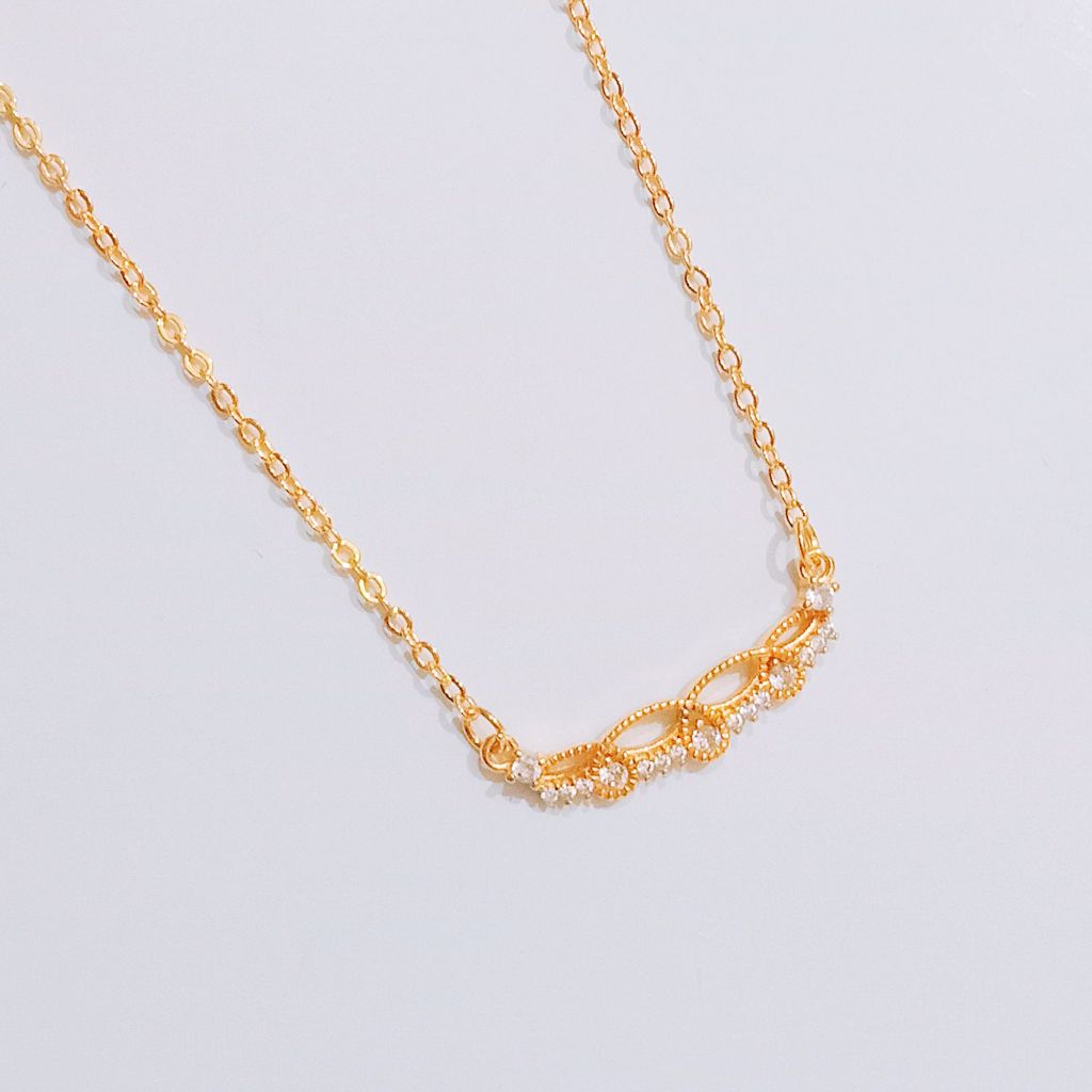 KLD90 Grosir Kalung Koye Model Simpel Kalung Gold Dewasa Permata Zircon Lapis Emas Anti Karat