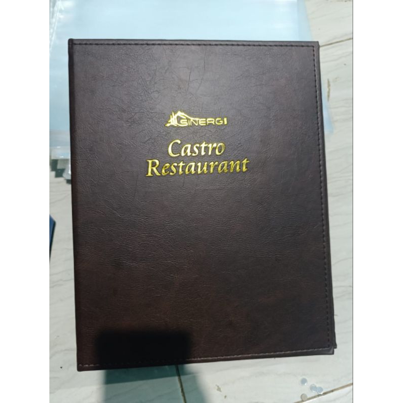 

cover menu caffe& hotell size a4 logo embos di baud