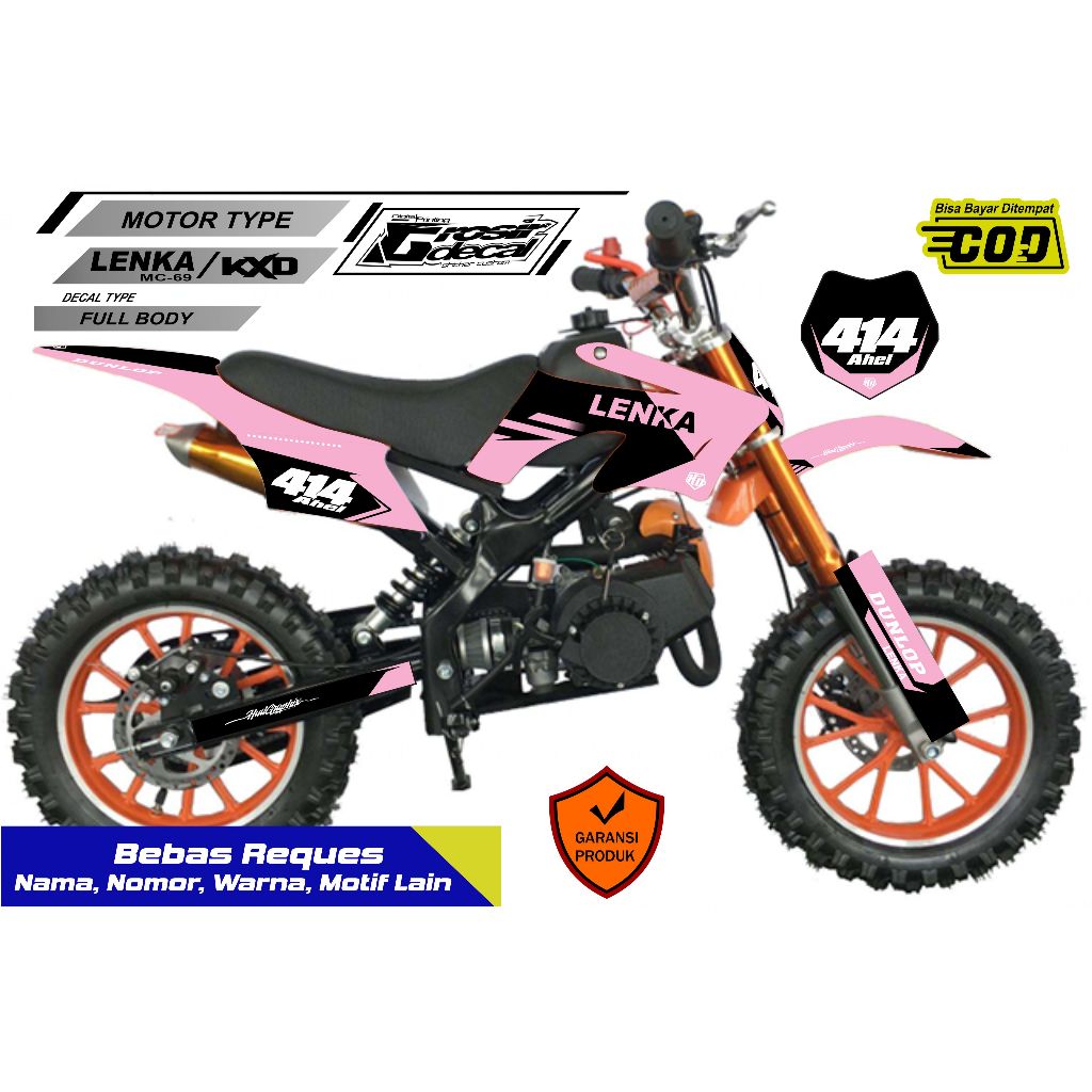 Sticker Striping Mini Trail Lenka 50cc Full Body Bebas Reques Suka Suka