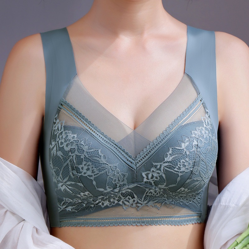 LOOOOPY Bra Seamless Sport Push Up Bra Jumbo Renda Bunga Big Size Tanpa Kawat Bra