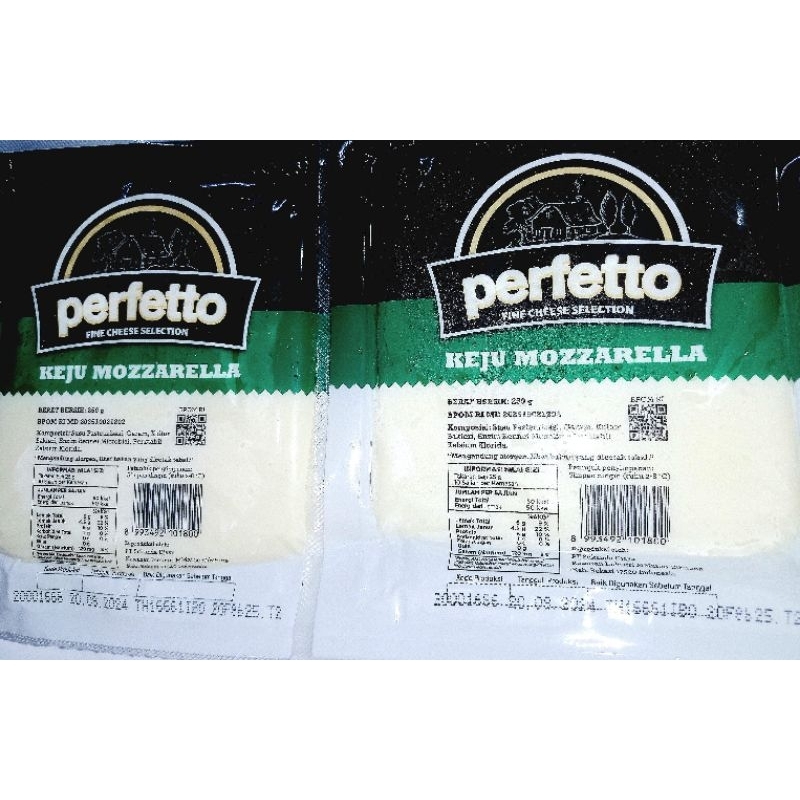 

Keju Mozzarella Perfetto 250gr Promo !!! original di jamin ke Aslian Garansi Expired Terbaru