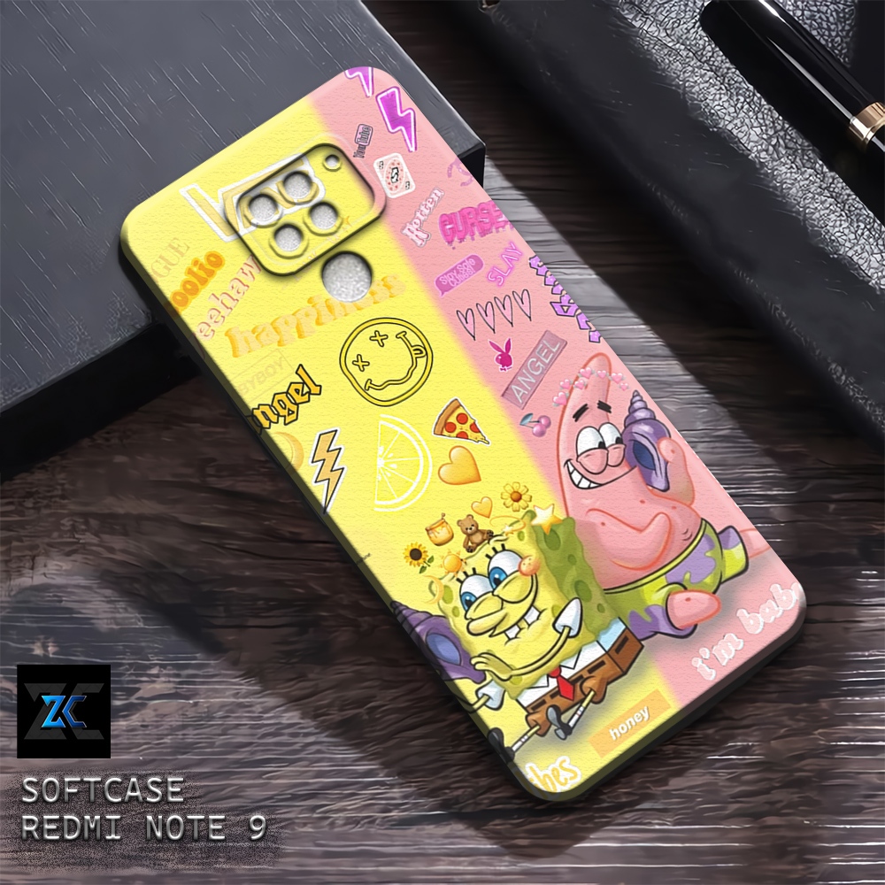 (TB37) Sofcase Lentur Bahan Karet REDMI NOTE 9 | Kesing Keren Lucu Aesthetic | Case Premium Spongebo