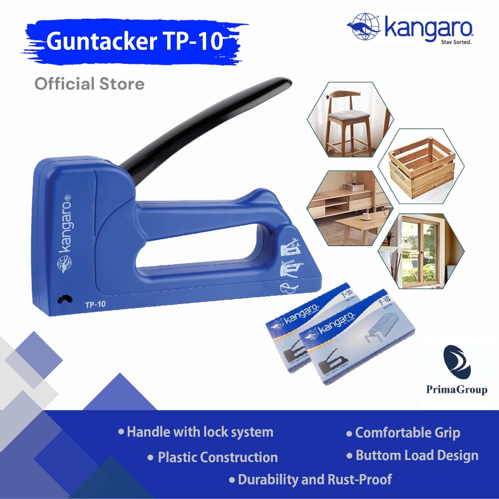 

Alat Stapler Tembak Jok Kulit Motor / Stapler Kayu Plastik / GunTacker Plastik Kangaro TP 10