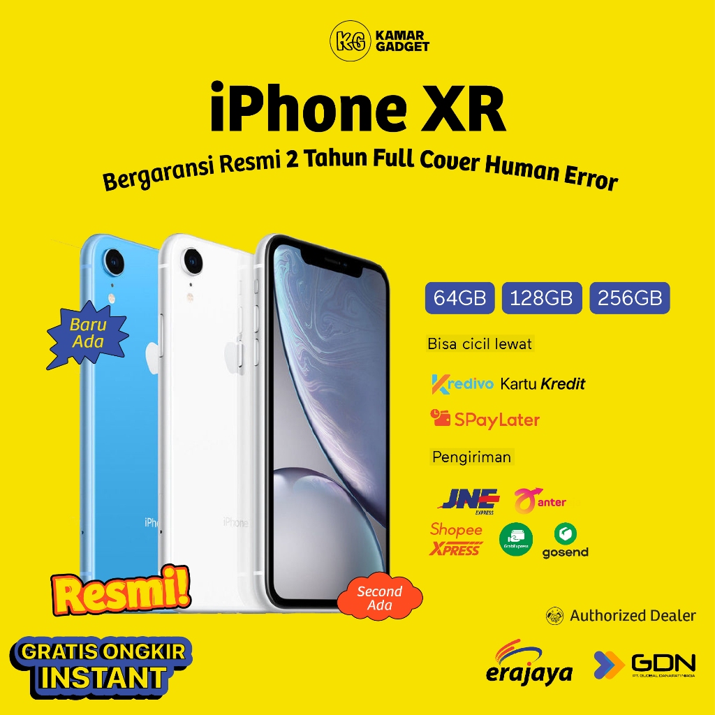 iPhone XR Second Seken iBox | New Baru Garansi Resmi 64GB 128GB 256GB Coral Blue Yellow Red White Bl