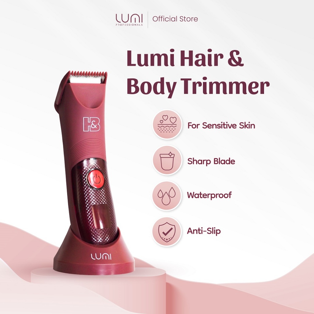 Lumi Hair and Body Trimmer Maroon - Alat Cukur Rambut